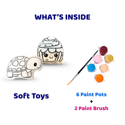 DIY Soft Toy Painting Kit - Cupcake & Turtle