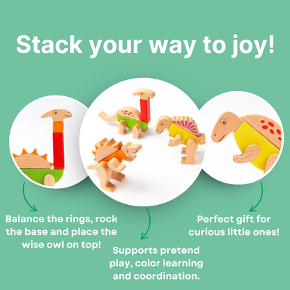 Premium Quality Wooden Dino Magnetic Blocks – 26 pcs