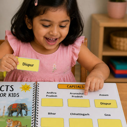 India Busy Book for Kids - Capitals, Neighbouring Countries and Rivers