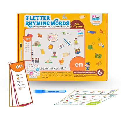 Three Letter Rhyming Words Learning Pack