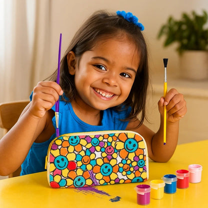 Canvas Pouch Painting Kit- Smiley Pouch Fun