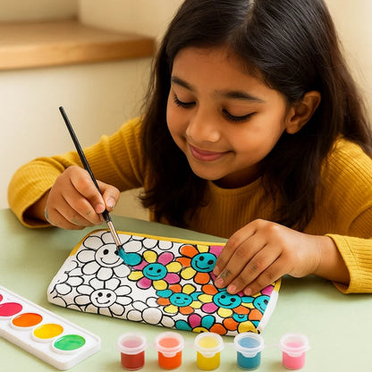 Canvas Pouch Painting Kit- Smiley Pouch Fun