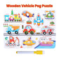 Wooden Vehicles Peg Puzzle with knobs