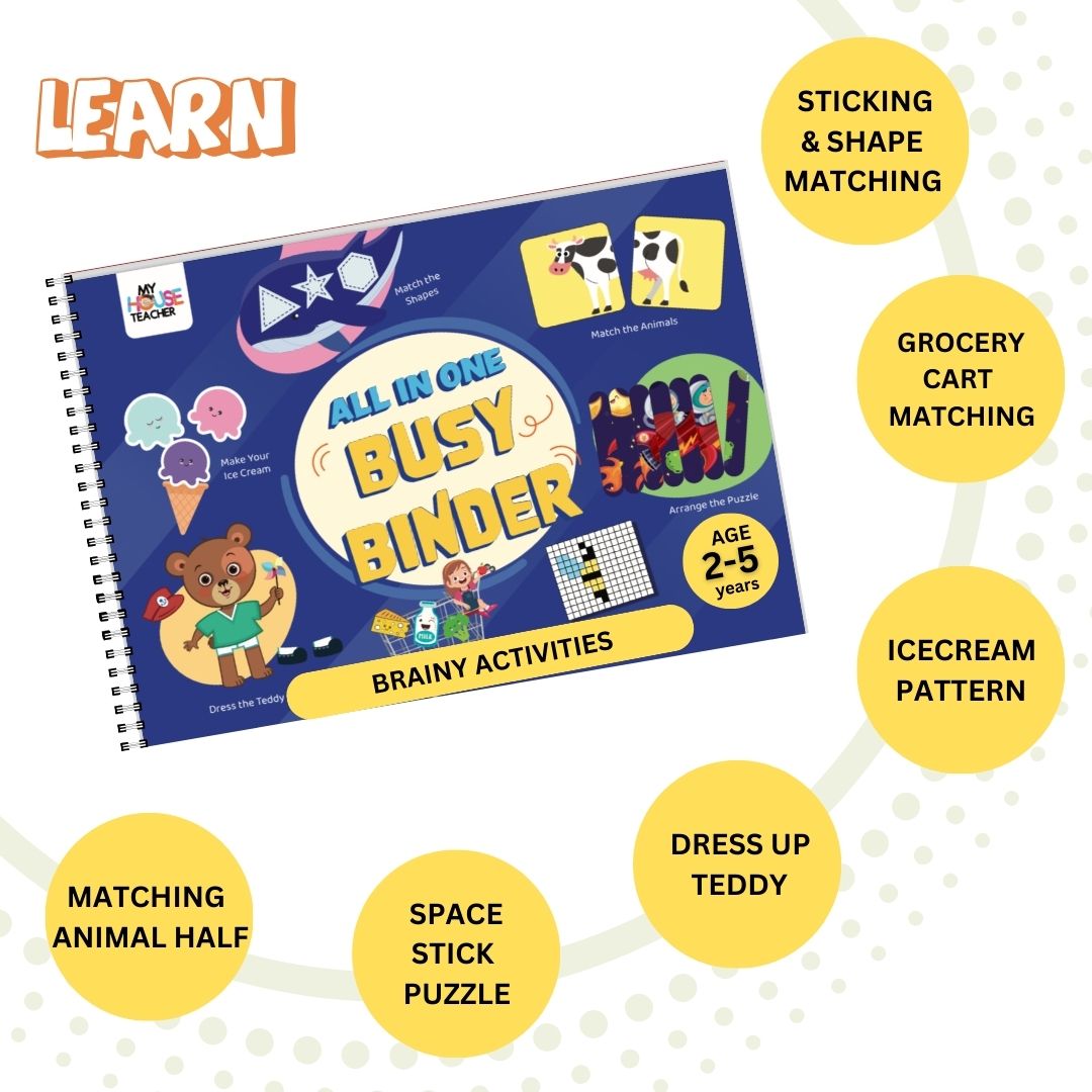 All in One Busy Binder for 3 to 5 years with logical brainy activities