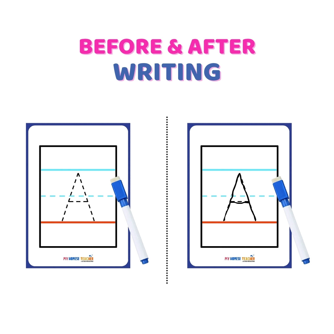 Capital A to Z Alphabet Tracing Reusable Flashcards