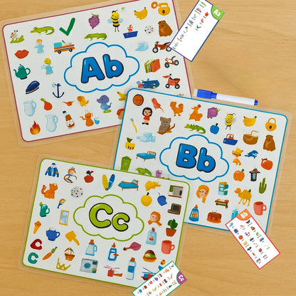 Alphabet A to Z Picture Search Activity with 26 Reusable Mats