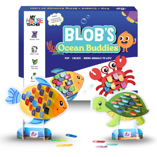 Blob’s Ocean Buddies – DIY Ocean Animal Craft Kit for Kids (Ages 3 to 8 )