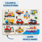 Wooden Vehicles Peg Puzzle with knobs
