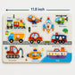 Wooden Vehicles Peg Puzzle with knobs