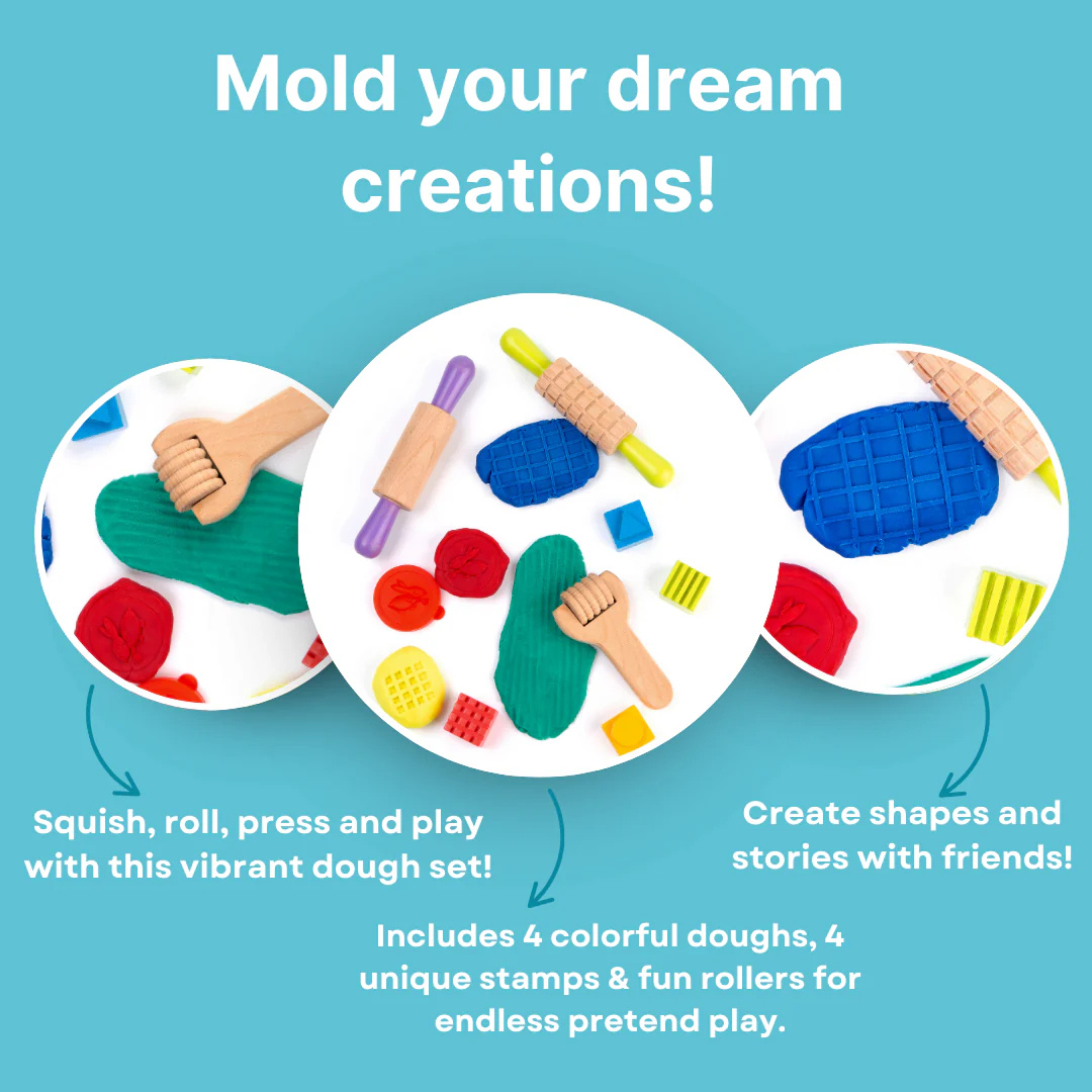 🎨 Dough Mould Tool Kit with Fun Shapes + 4 Clay Cups 🎨
