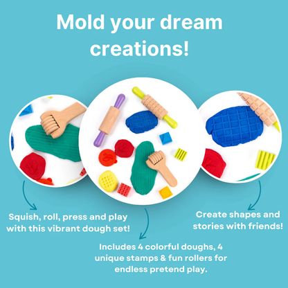 🎨 Dough Mould Tool Kit with Fun Shapes + 4 Clay Cups 🎨