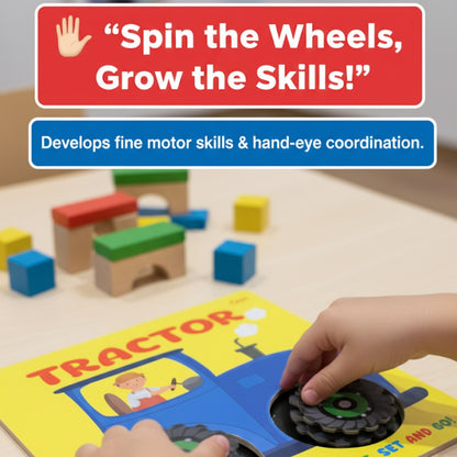 Tractor Wheel Book – Wheel books for kids – Board Book for Children Age 1-3 Years