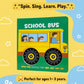 School Bus Wheel Book – Wheel books for kids – Board Book for Children Age 1-3 Years