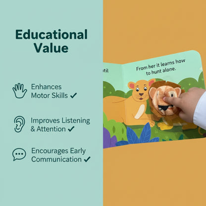 Activity Book: Baby Lion Finger Puppet Book – Fun Activities Board books for Kids