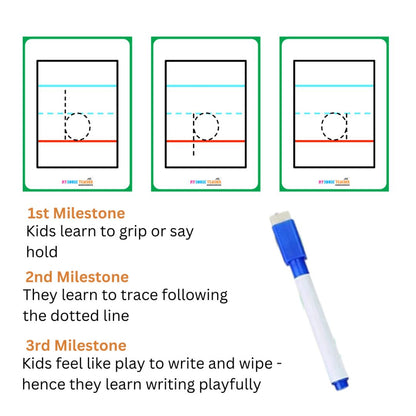 Small a to z Alphabet Tracing Reusable Flashcards