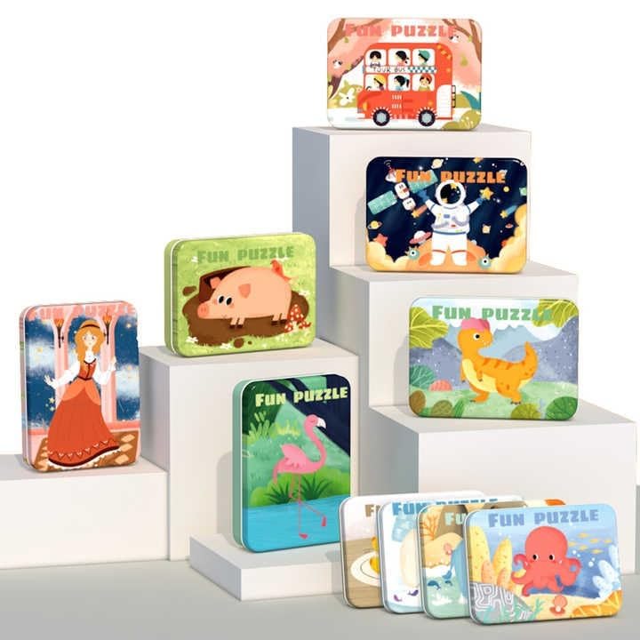 Jigsaw Puzzle Set in Metal Box – (Snow Bear Theme)