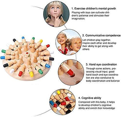 Wooden Memory Chess Game – Brain Boosting Logic &amp; Match Stick Challenge