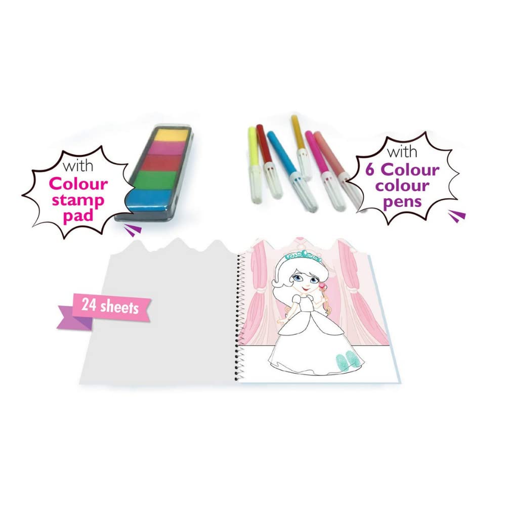 Princess Finger Painting & Colouring Book Set