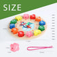 Wooden Learning Clock Toy with Lacing numbers