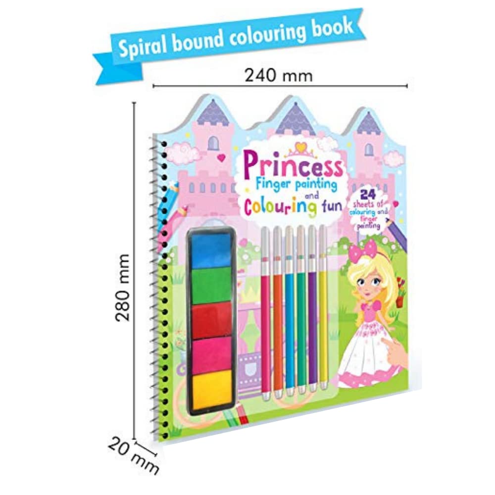 Princess Finger Painting & Colouring Book Set