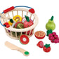 Magnetic Wooden Cutting Fruits – Food Play Toy Set with Basket