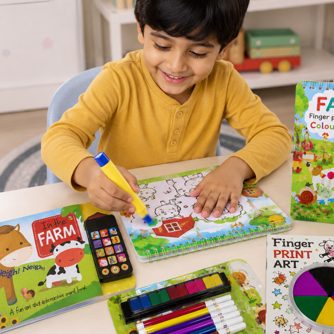 4-in-1 Farm Discovery Activity & Sound Book Combo