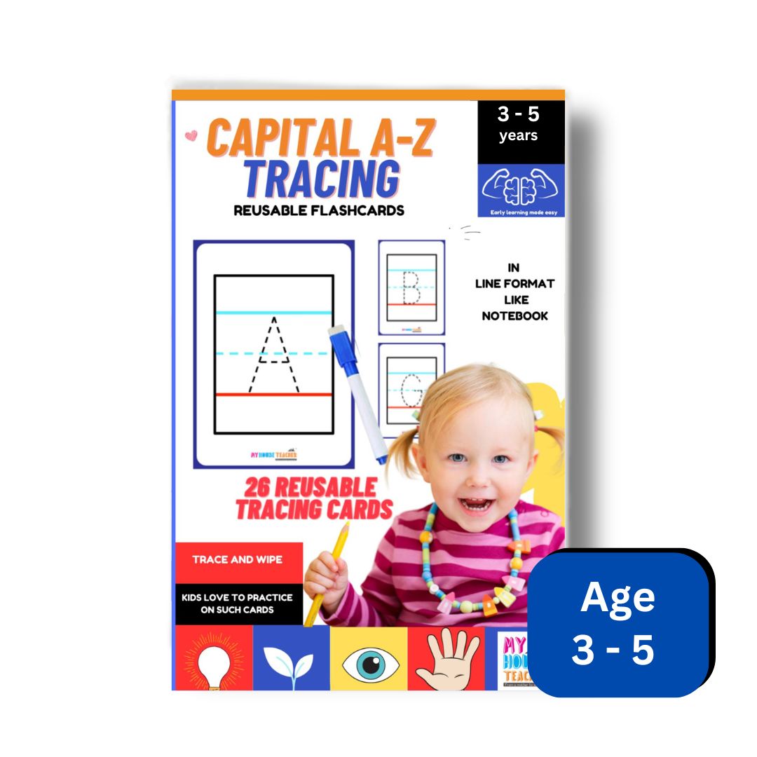 Capital A to Z Alphabet Tracing Reusable Flashcards