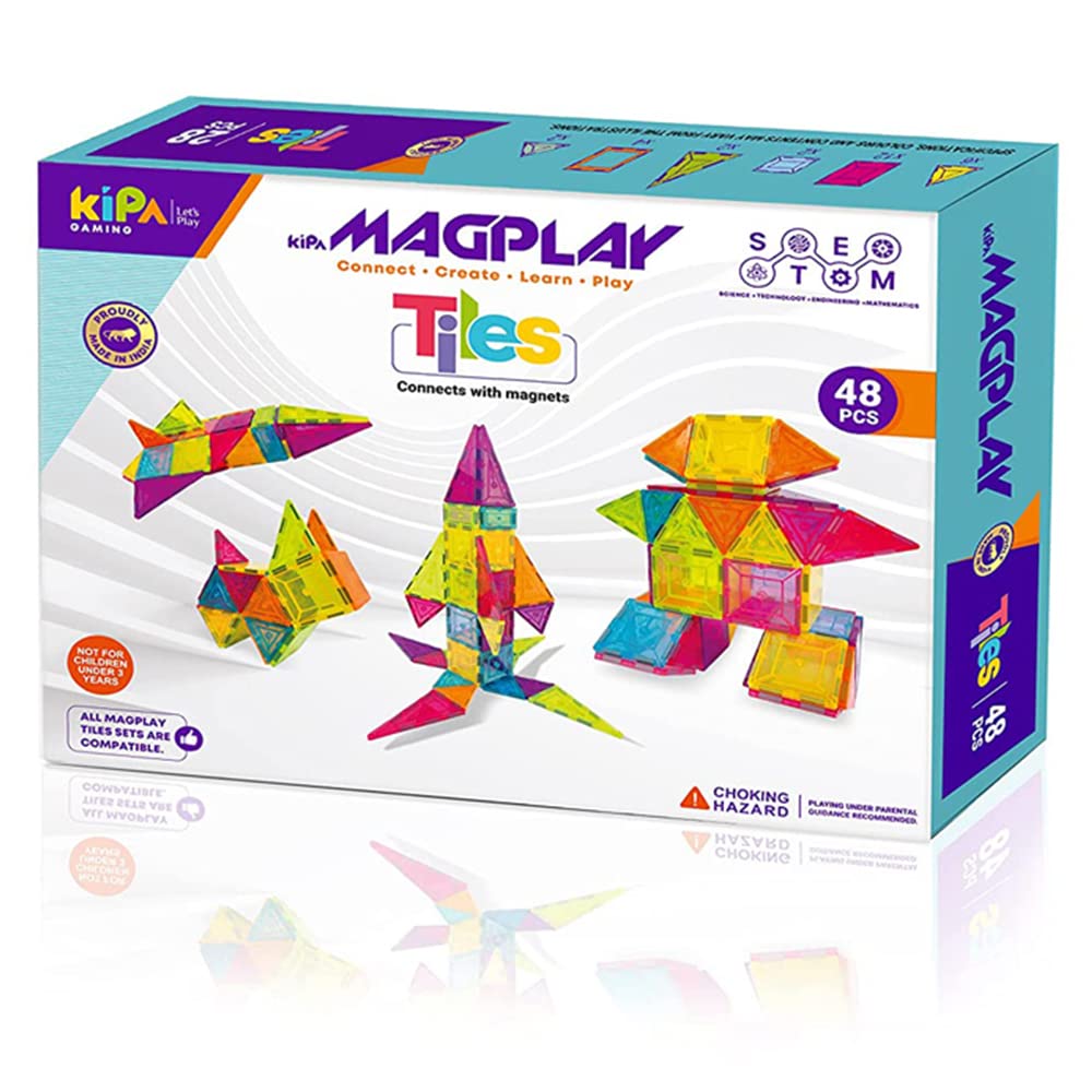 MagPlay 48 pcs of Magnetic Tiles Building Blocks