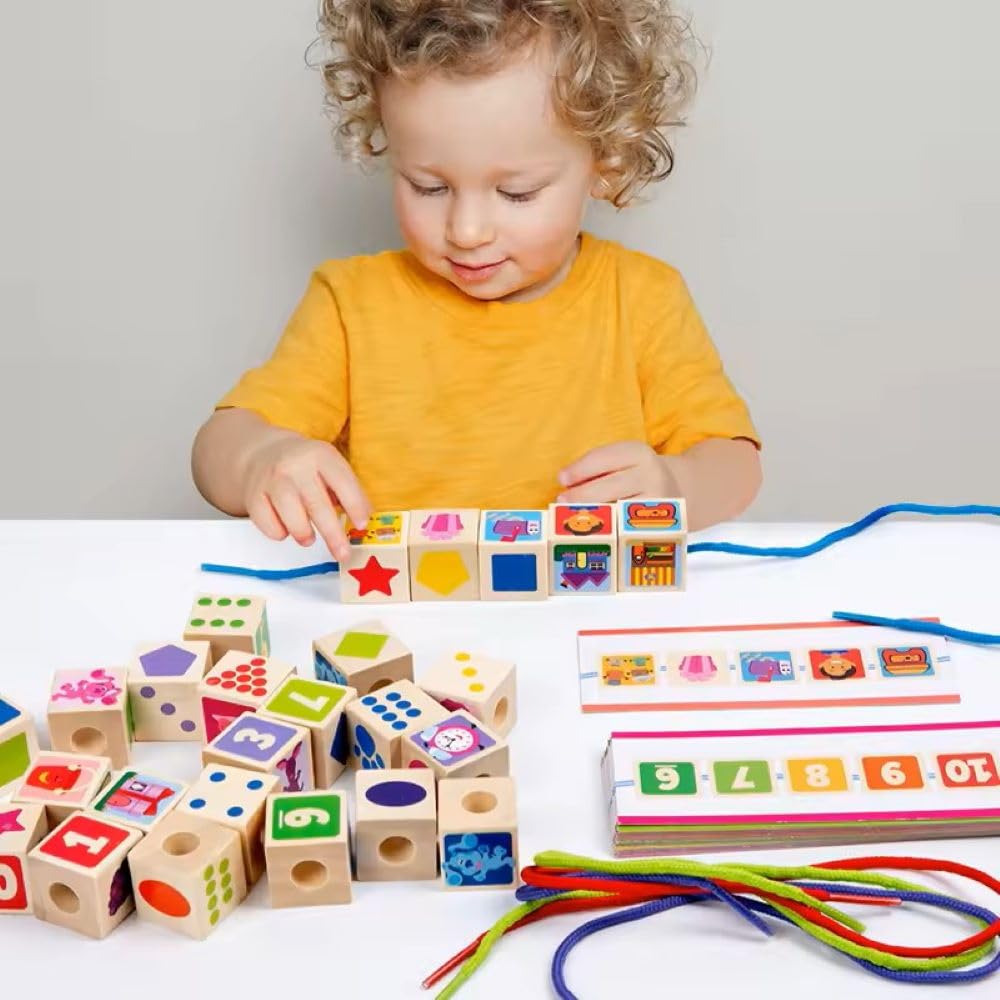 Number Lacing Set Kids Montessori Puzzle