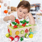 Wooden Montessori Fine Motor Toy – Carrot Harvest Game (32 Pcs Set)