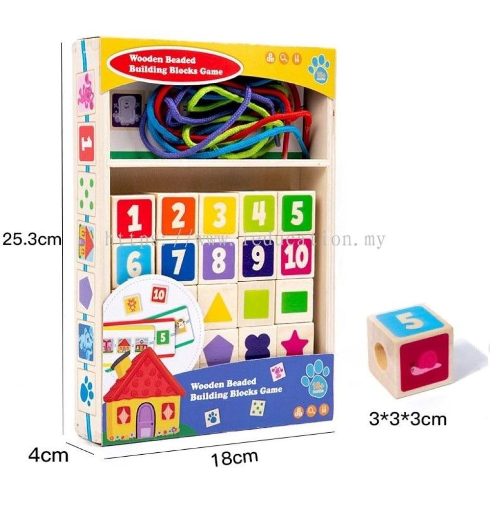 Number Lacing Set Kids Montessori Puzzle