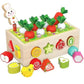 Wooden Montessori Fine Motor Toy – Carrot Harvest Game (32 Pcs Set)