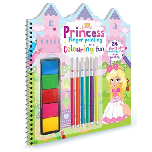 Princess Finger Painting & Colouring Book Set