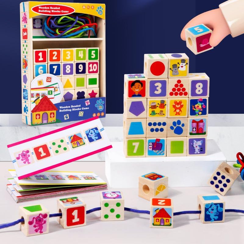 Wooden Number Lacing Set