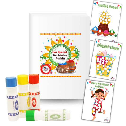 Holi Activity Kit for Kids Age 2-5 Years | Colorful Dot Marker Activity