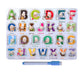 Wooden Alphabet  Peg Puzzle with Knobs