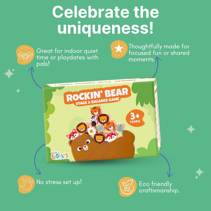 Wooden Animals on Bear – Balancing Toy (Age 3+)