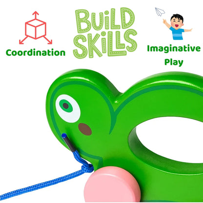 Wooden Push Pull Toy - Turtle