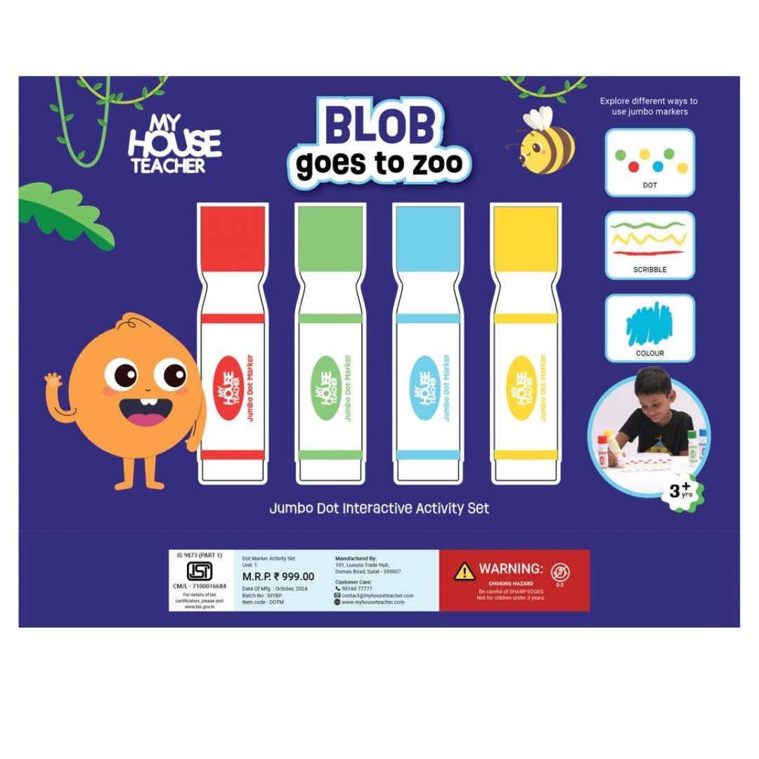 Blob goes to Zoo - Jumbo Dot Markers activity Set