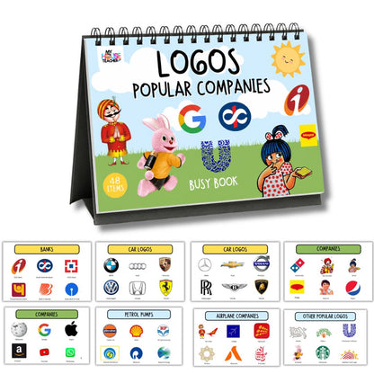 3 in 1 Kids Knowledge Busy Binder Book | India + World Facts + Logos