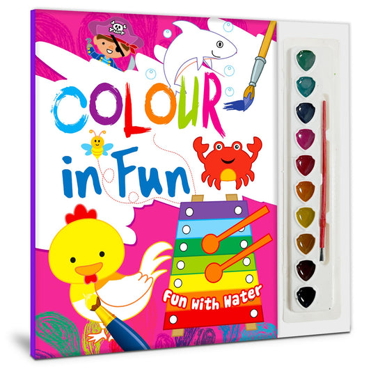 Fun with Water Colorings Kit for Kids (Pink)