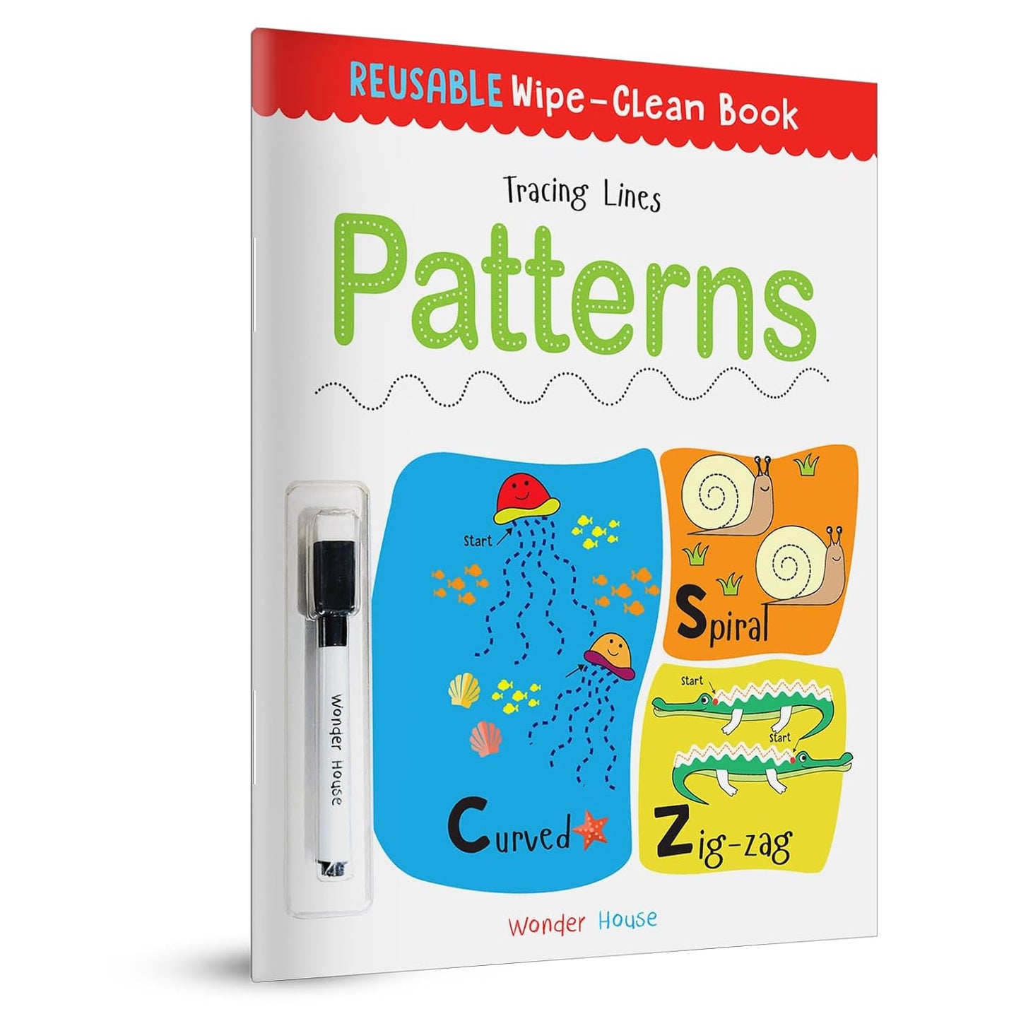 Wipe & Clean Lines & Patterns Tracing Book for Kids