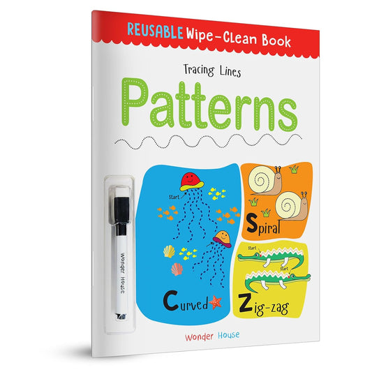 Wipe & Clean Lines & Patterns Tracing Book for Kids