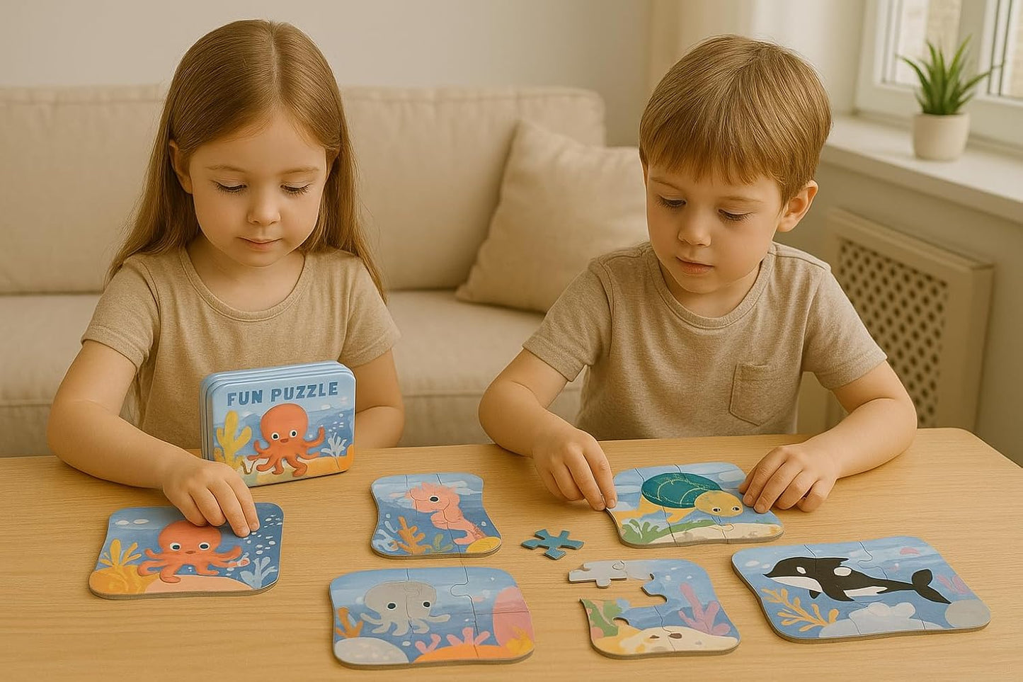 Jigsaw Puzzle Set in Metal Box –Octopus 3+