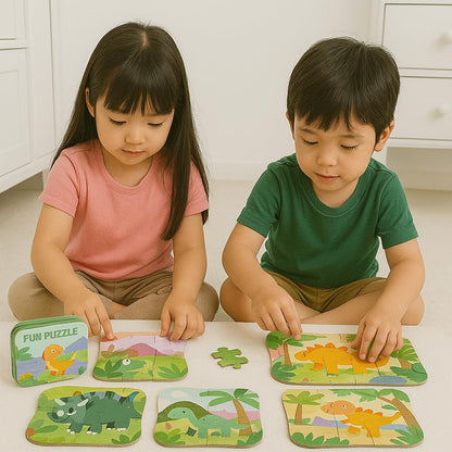 Jigsaw Puzzle Set in Metal Box –  (Dinosaur Theme)