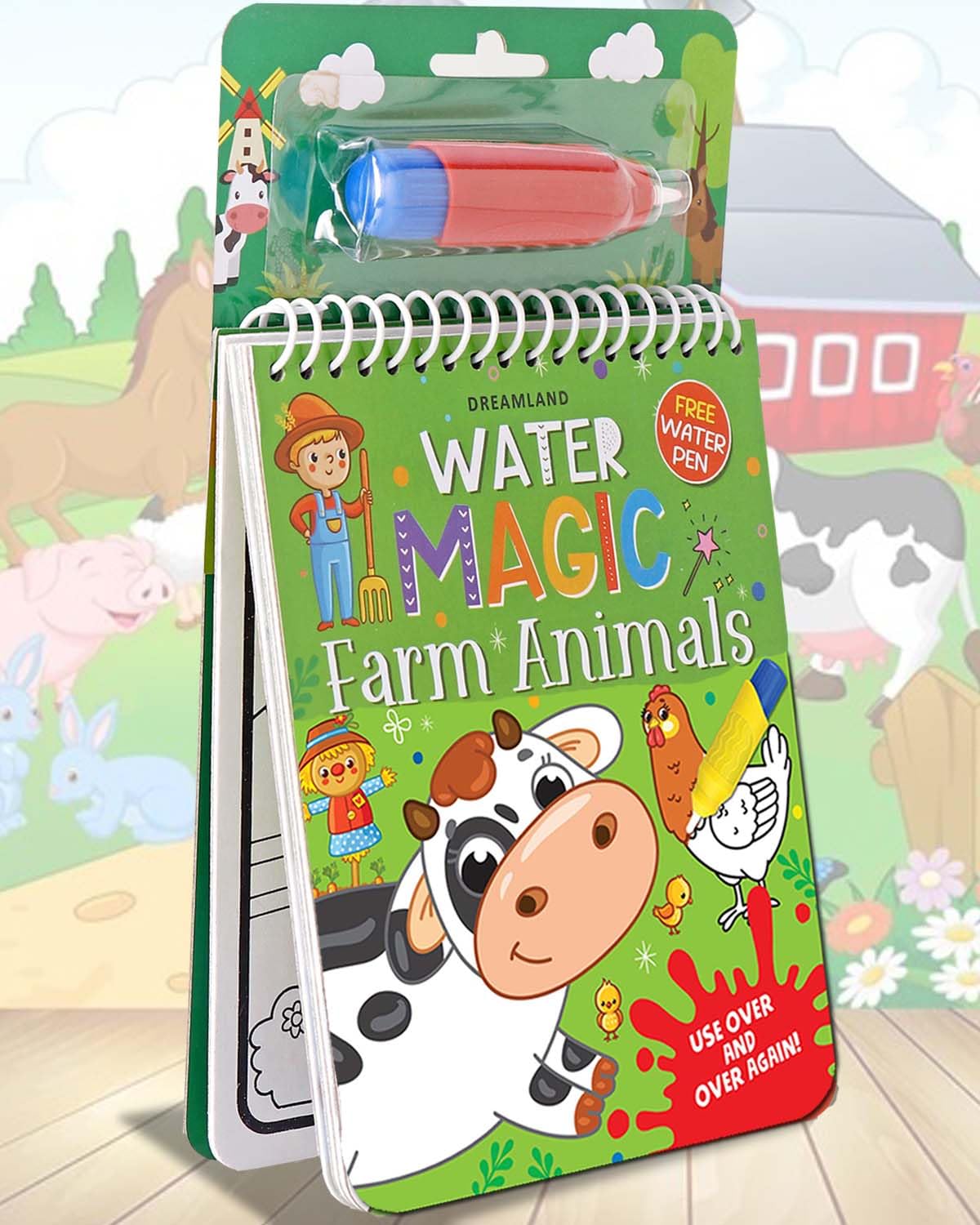 Farm Animals Water Magic Colouring Book for Kids