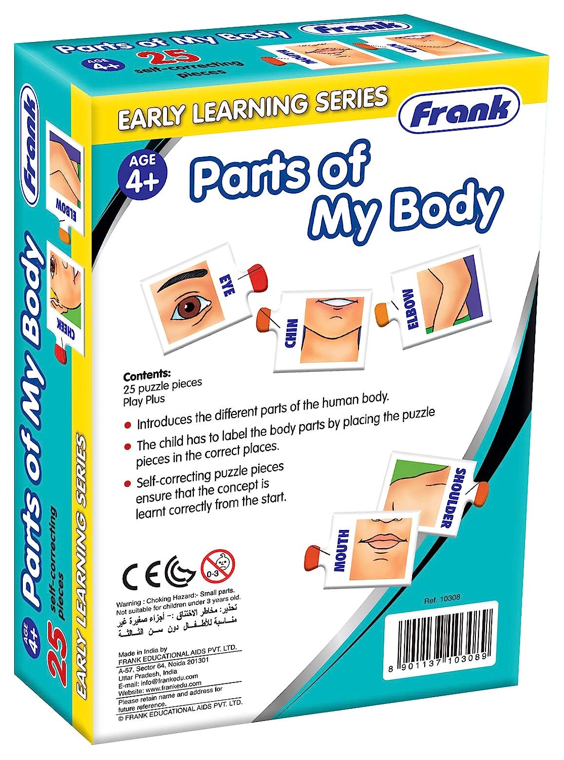 Parts of My Body Puzzle – 25 Self-Correcting Puzzle Pieces - Early Learner Human Body Parts Puzzle for Kids for Age 4 Years Old and Above - Educational Toys and Games