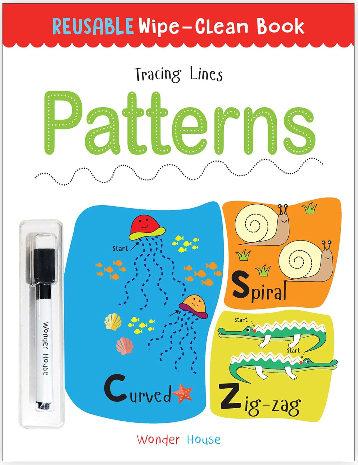 Wipe & Clean Lines & Patterns Tracing Book for Kids
