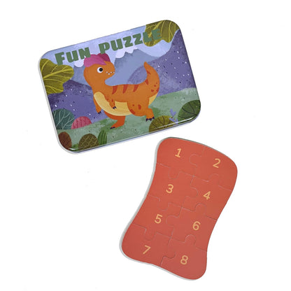 Jigsaw Puzzle Set in Metal Box –  (Dinosaur Theme)