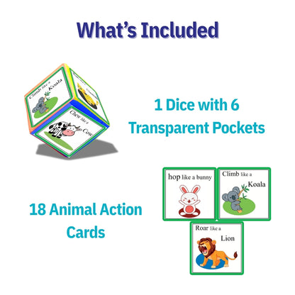 Animal Action Cards with Jumbo Dice